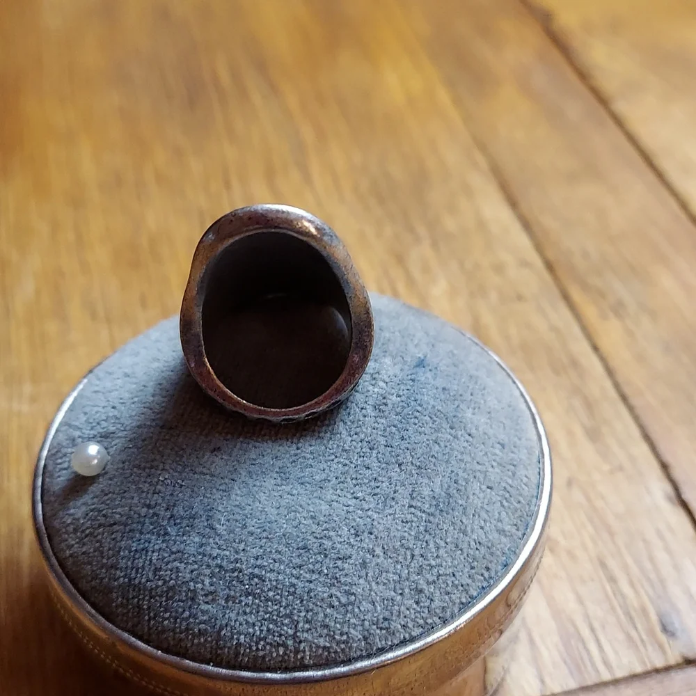 Vintage Large Long Silver Statement Ring - Picture 5 of 11